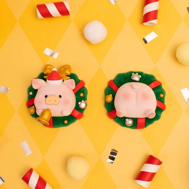 Christmas Snowball Canned Pig Lulu Pigdecoration Happy Time Circus Refrigerator Sticking Magnet Peripheral Doll Gift