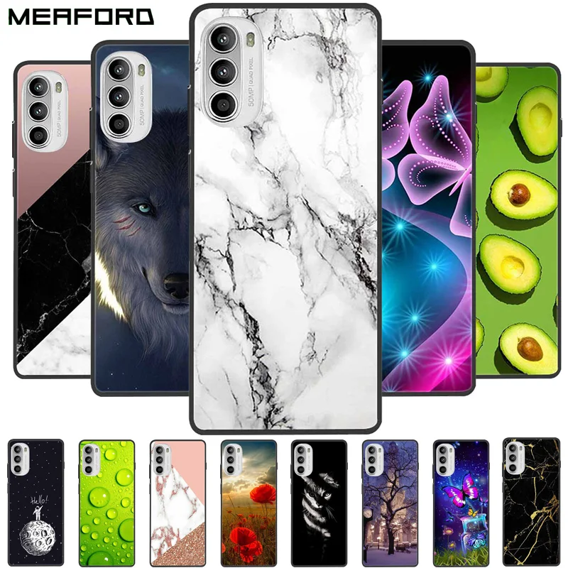 For Motorola Moto G52j G62 G42 5G Case TPU Soft Fashion Silicone Bumper Cover for Moto G62 G42 G52j 5G  Phone Case Marble Cover