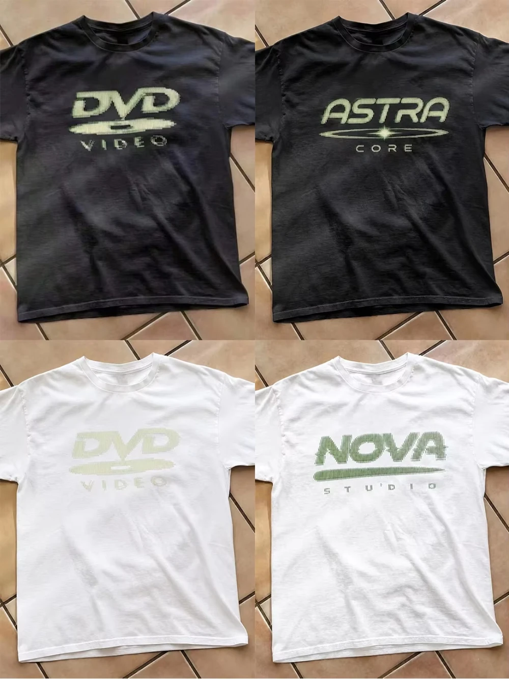 2026Retro Video Format Logo T-shirt Adult And Kids 80s Screen Saver Style Typography Print Short Sleeve Cotton Casual Unisex Tee