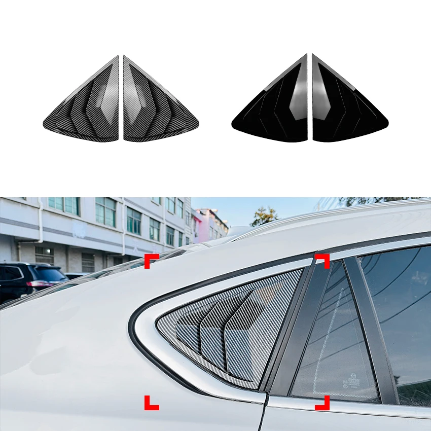 1 Pair X6 F16 Car Rear Window Side Vent Shutter Louver Cover Trim Sticker Car Body Kit For BMW X6 F16 2015 2016 2017 2018 2019