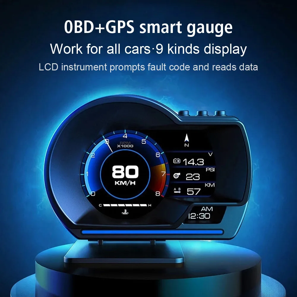 Universal HD Display Screen With Multiple Alarm Functions BeiDou GPS Altitude Date Speedometer Car Head Up Display