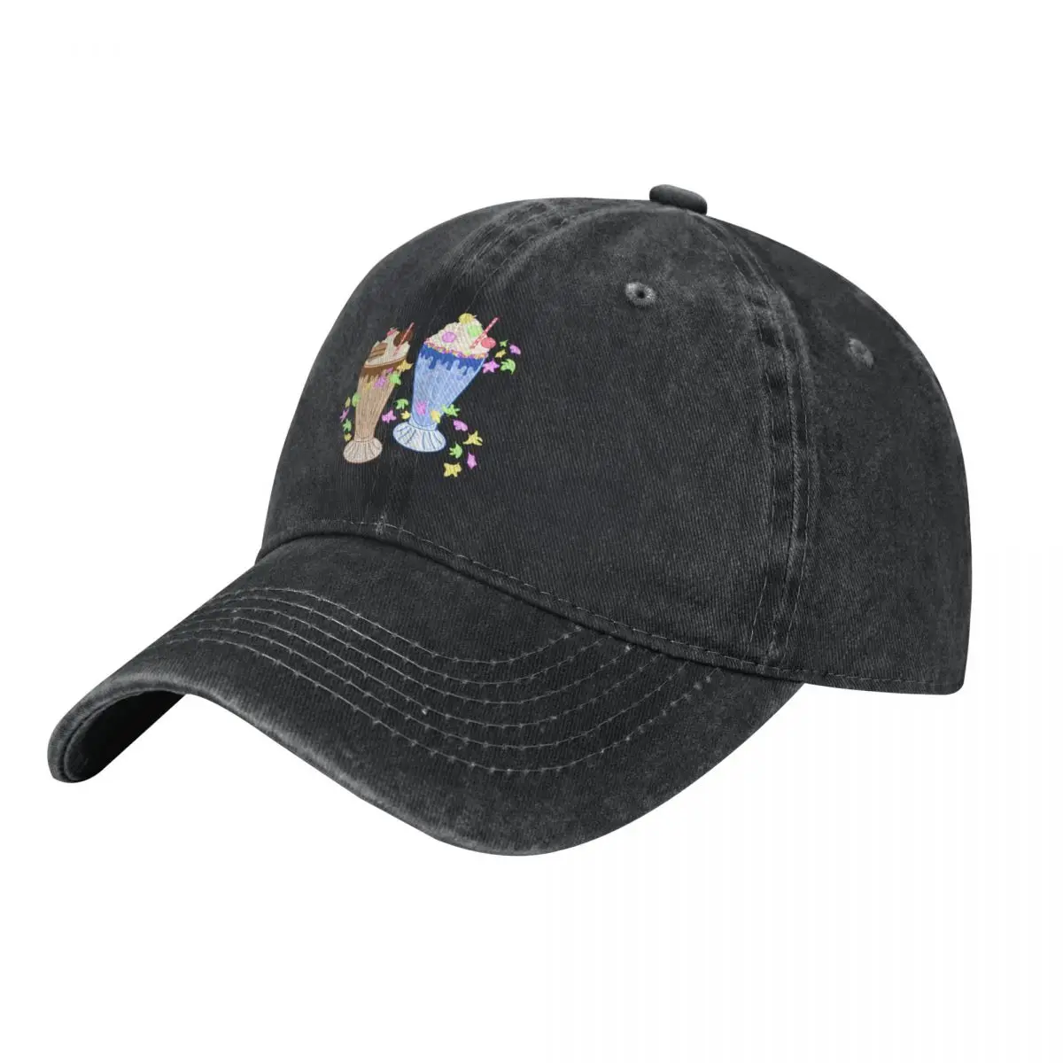 

Nick's and Charlie's Milkshakes - Coloured Outline Baseball Cap Uv Protection Solar Hat Vintage black Women's Beach Visor Men's