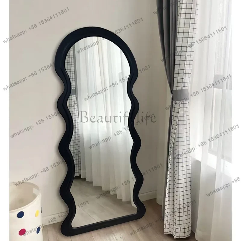 FG52Full body explosion-proof high definition wave art full-length mirror Nordic irregular fitting floor mirror special-shaped