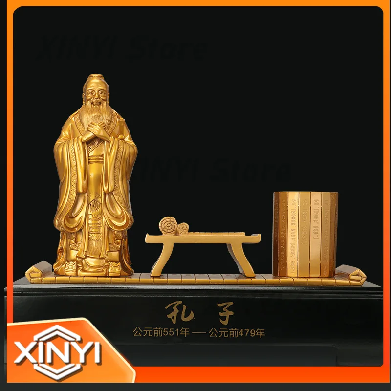 Confucius Statue Pen Holder Desk Decor for Study Office Teacher Gift for Teachers Day