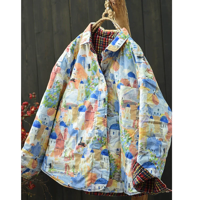 

Новинка: Теплая утолщенная женская зимняя парка с принтом, на одной пуговице, с отложным воротником, длинными рукавами, из хлопка, повседневная, M134