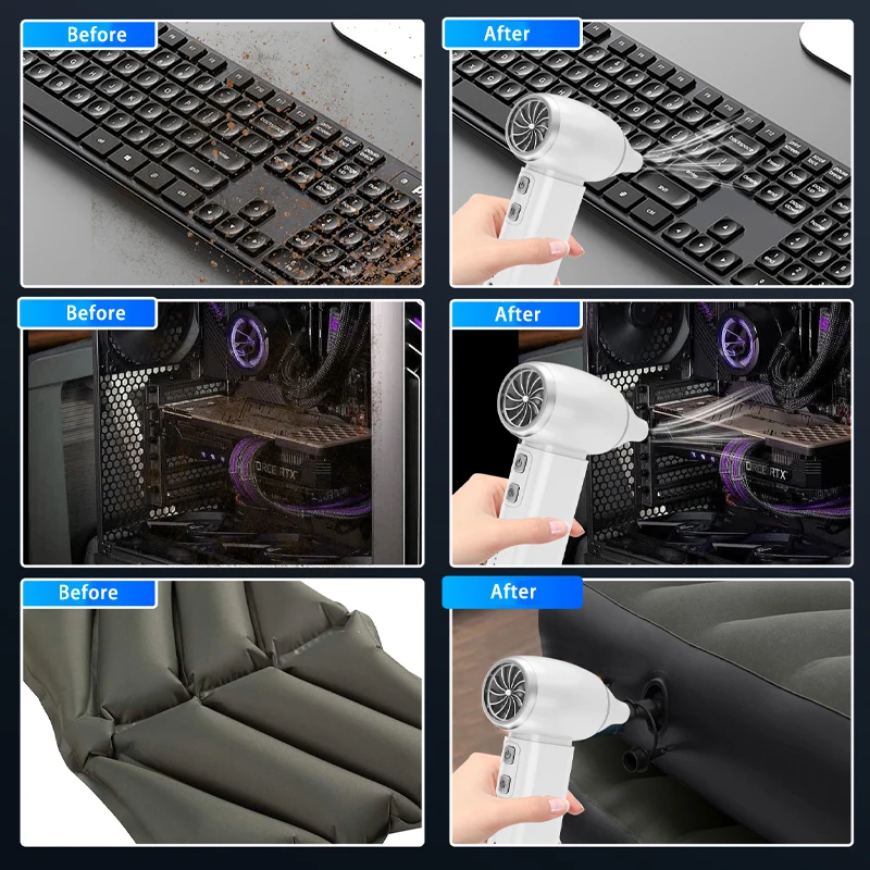 Violent Turbo Fan 130000RPM Multi-purpose Blower Household Handheld Portable Cleaning Tool Suitable for Car, Computer Keyboard