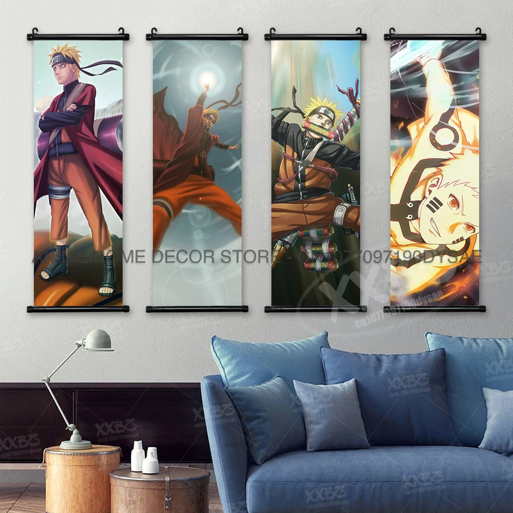 Uzumaki Naruto Posters Uchiha Sasuke Decorative Paintings Haruno Sakura Wall Art Namikaze Minato Scrolls Picture Uchiha Madara