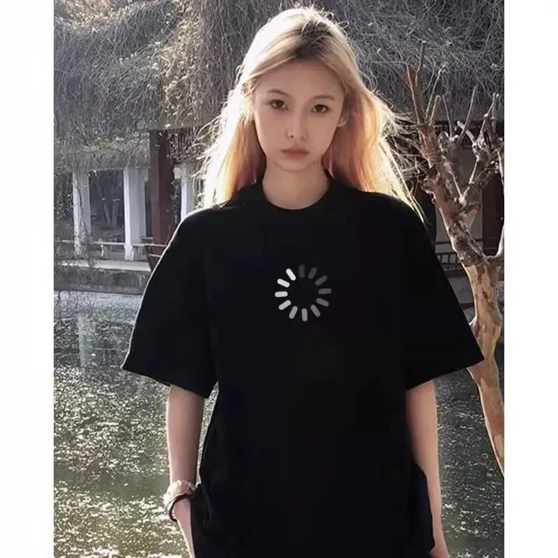 

Женская футболка больших размеров с круглым вырезом и коротким рукавом, удобная, свободного кроя, летний топ для полных женщин, универсальная, для повседневной носки