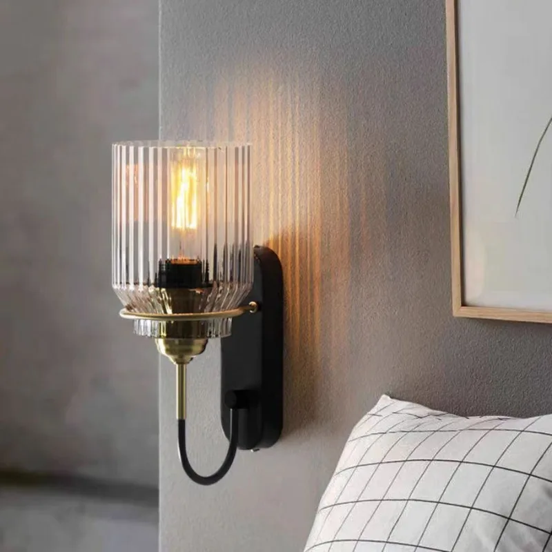 الأوروبي تقليد كريستال زجاج أضواء الجدار الفاخرة غرفة المعيشة الديكور حائط الخلفية الرجعية السرير مقهى الممر مصابيح