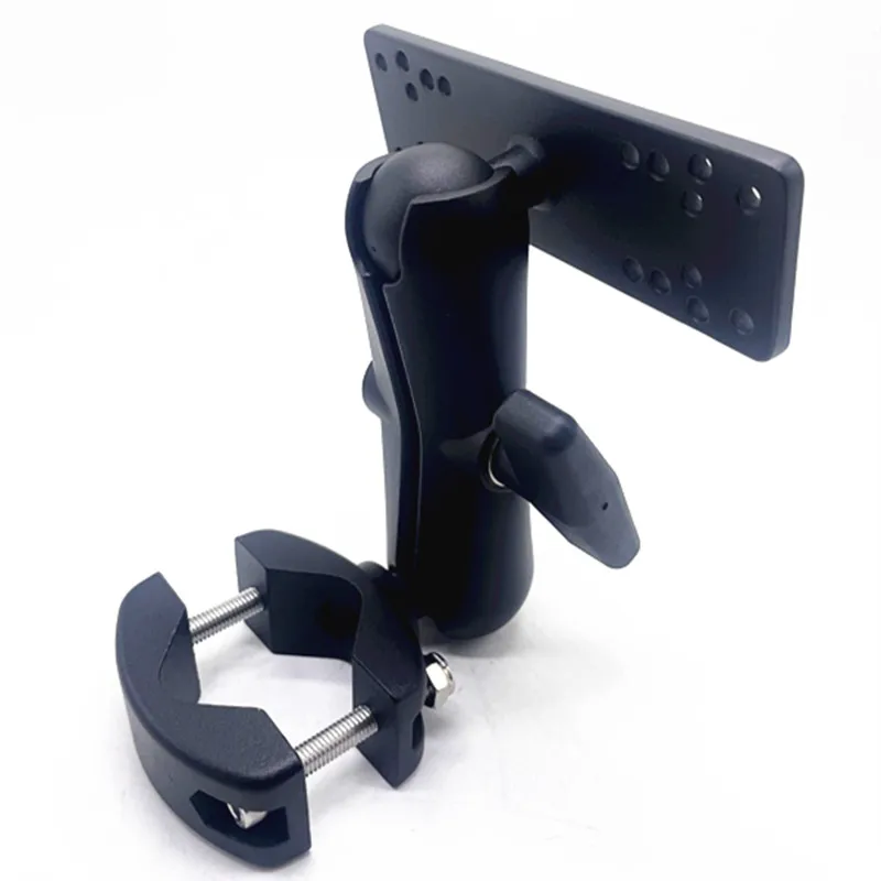 RAM 마운트 보트 Garmin/Lowrance 용 어군 탐지기 마운트에 이중 소켓 암이있는 1.5 인치 고무 볼베이스 토크 파이프 클램프