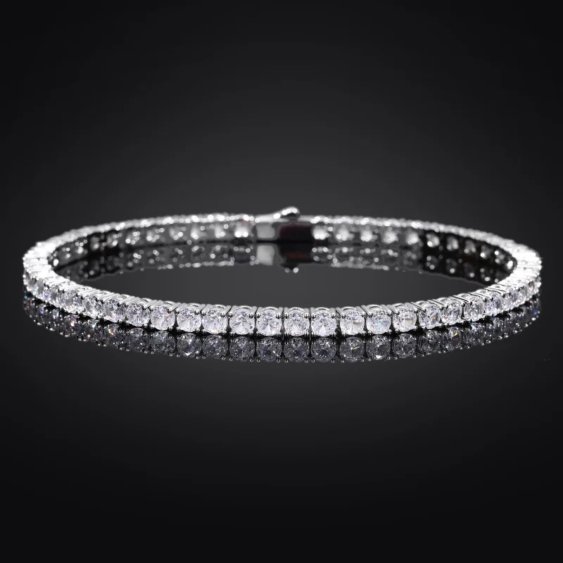 100% Real Moissanite Tennis Bracelet 925 Sterling Silver Plated 18K Gold with GRA Bracelet for Women Man Sparkling Party Jewelry