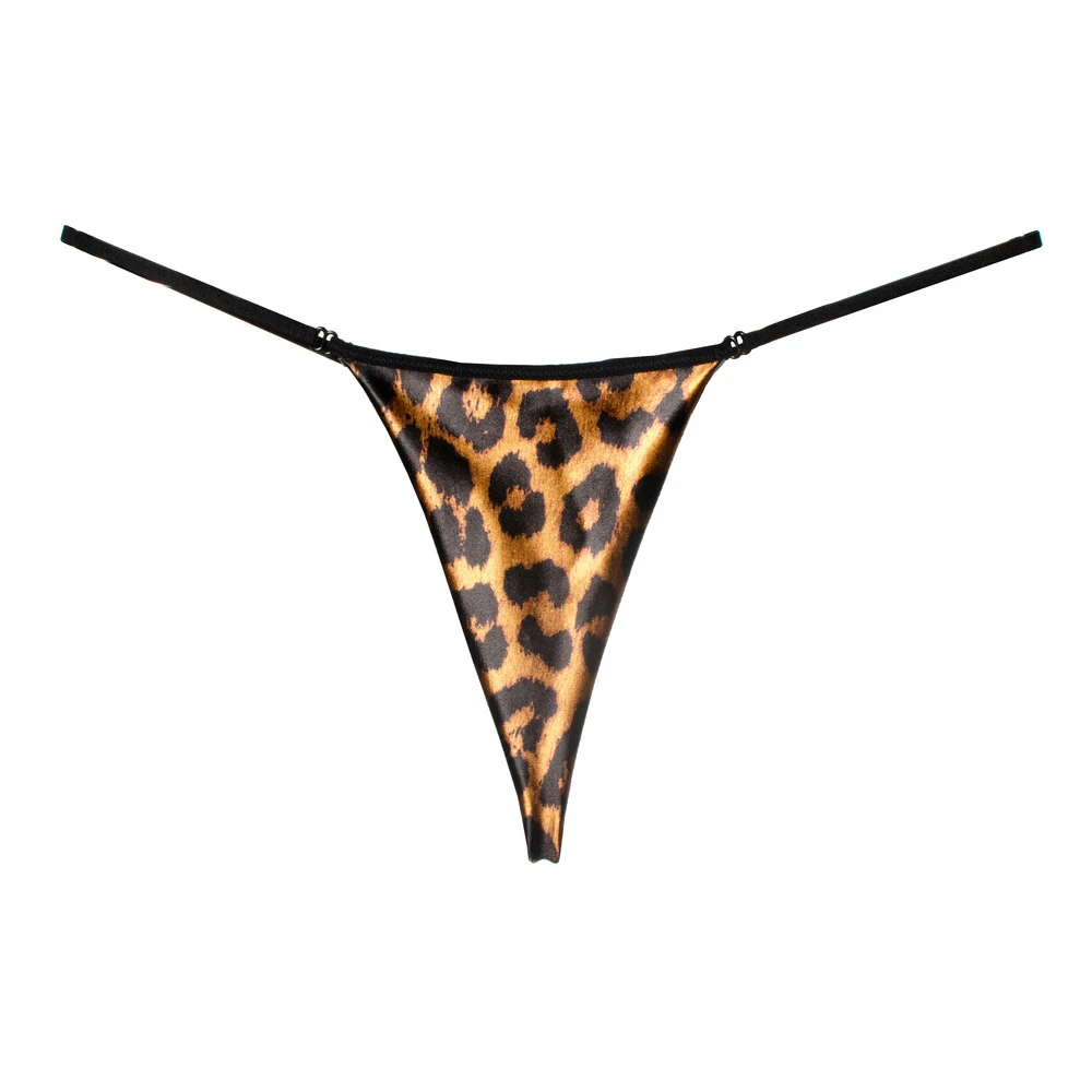 Ropa interior de mujer sin costuras con espalda en T, cinturón fino de algodón, bragas sexis, Tanga de leopardo para mujer