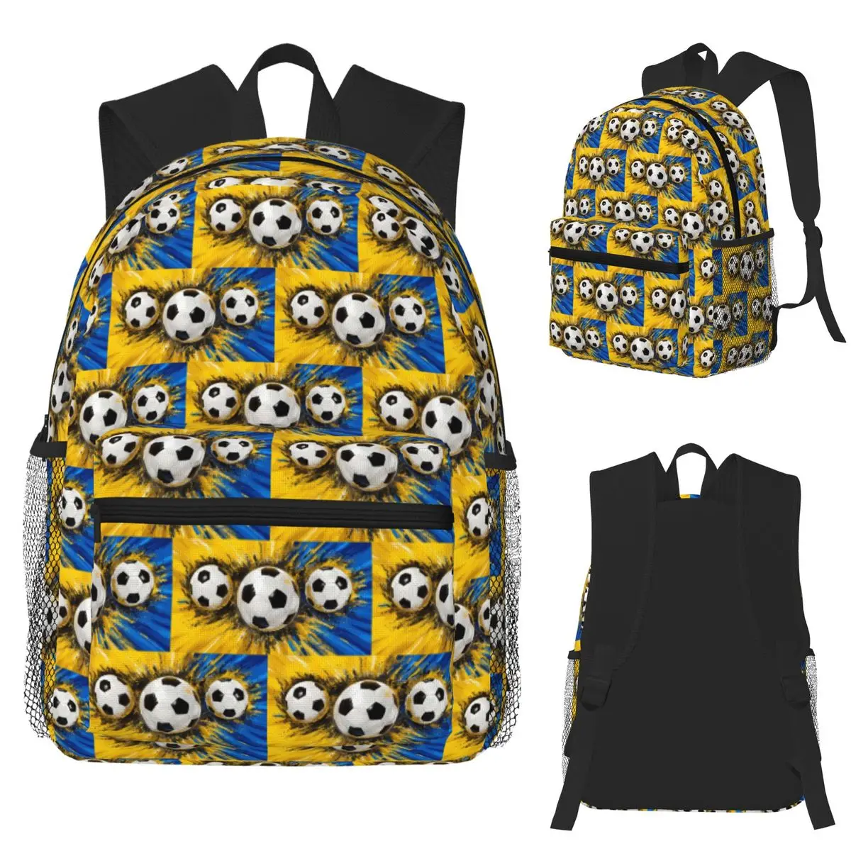 

Soccer Balls In Motion Student Backpack School Bag Hiking Travel Daypack for Men Women Fashion Bookbag Shoulder Bags