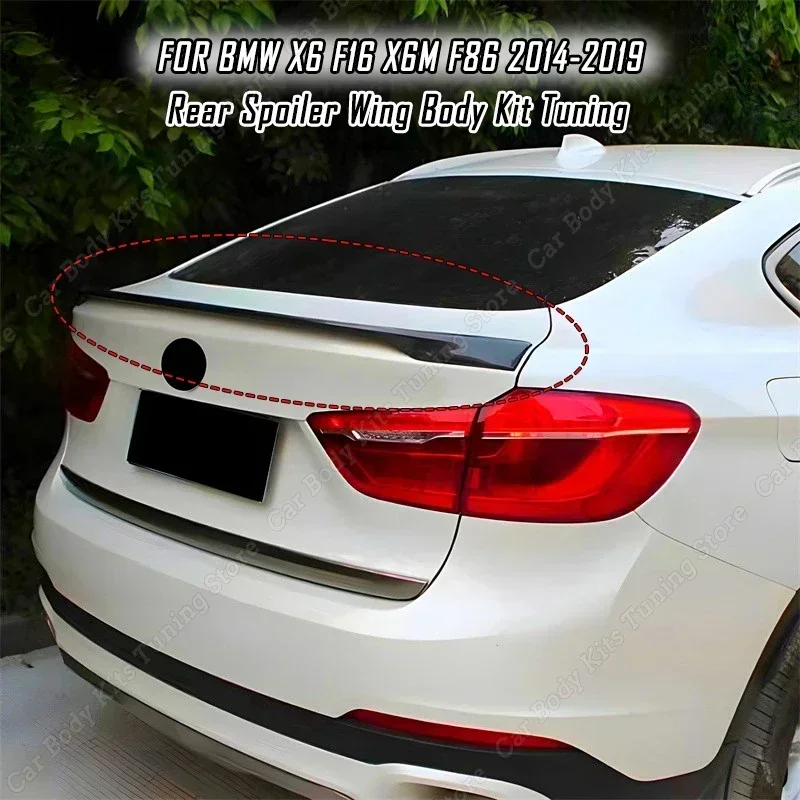 

Tail Wing For BMW X6 F16 X6M F86 30d 35i 40i 40i M50i M50d 2014-2019 Car Rear Roof Trunk Spoiler Wing Body Kit Tuning MP Style