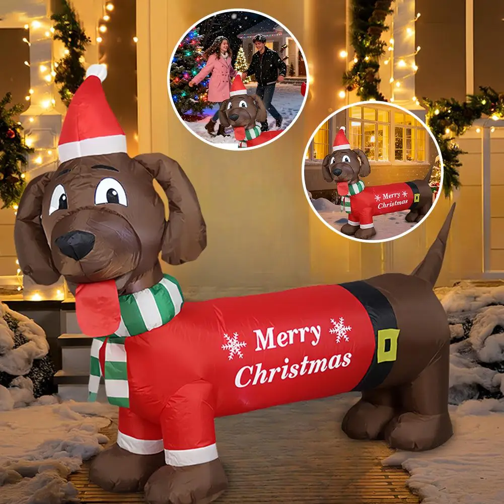 4ft طويلة وينر الكلب الذاتي نفخ مع دعوى مثالية ل الألماني تفجير ديكورات للباحة داخلي في الهواء الطلق عيد الميلاد نفخ Z2J6