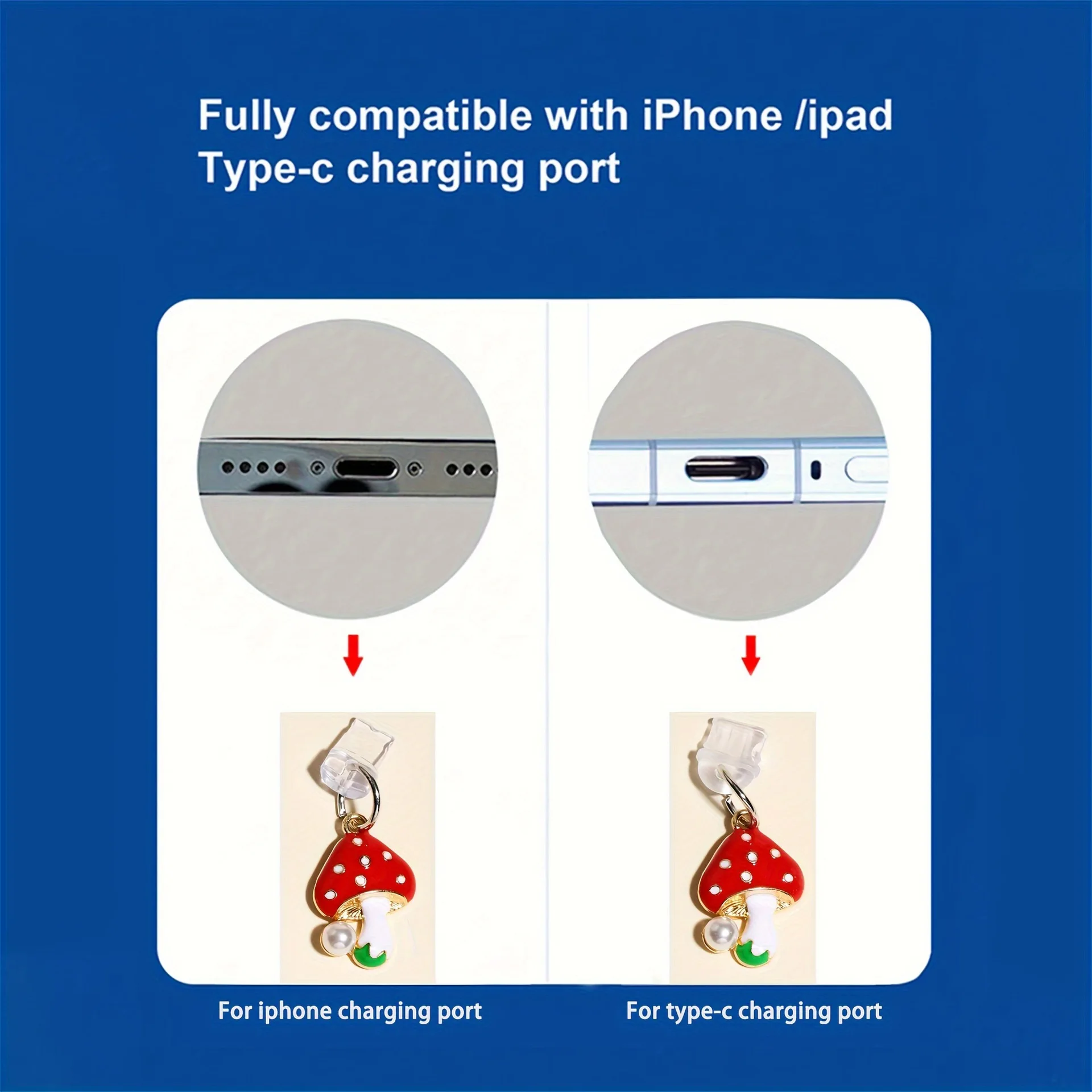 Dust Plug Charm Cute Charge Port Anti Dust Plug Usb Type C Plug For iPhone Earphone Jack Stopper Cap Pendant