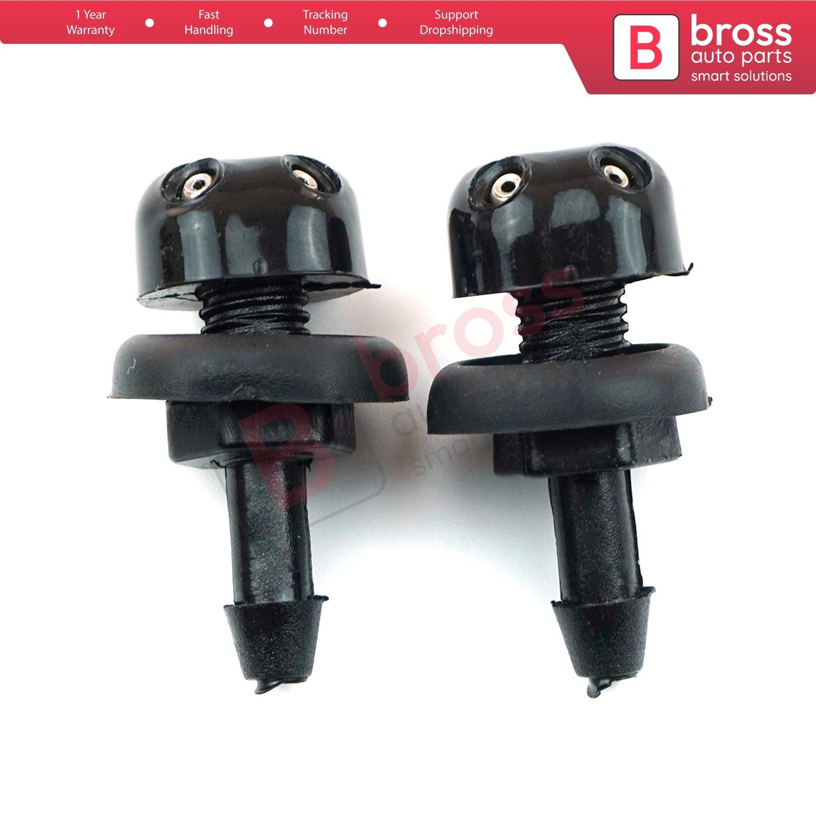 Bross Auto Parts BSP525 2 Pieces Front Windscreen Water Washer Nozzle Spray Jets UNIVERSAL Fast Shipment Ship From Turkey