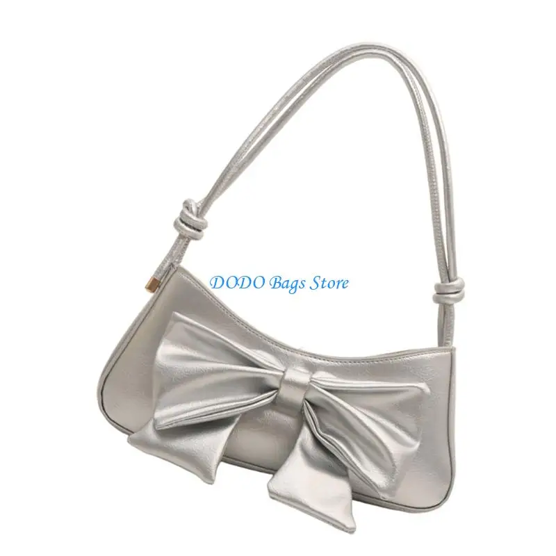 Shoulder Bag Bowknot Purses Soft Leather Crossbody Handbags with Adjustable Strap Small Hoboes Bag for Women Girls Gifts