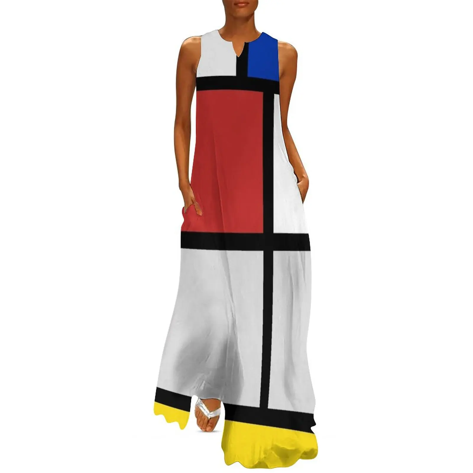 De Stijl artworks - Mondriaan Long Dress summer dress daily summer dress women 2025 Women's skirt