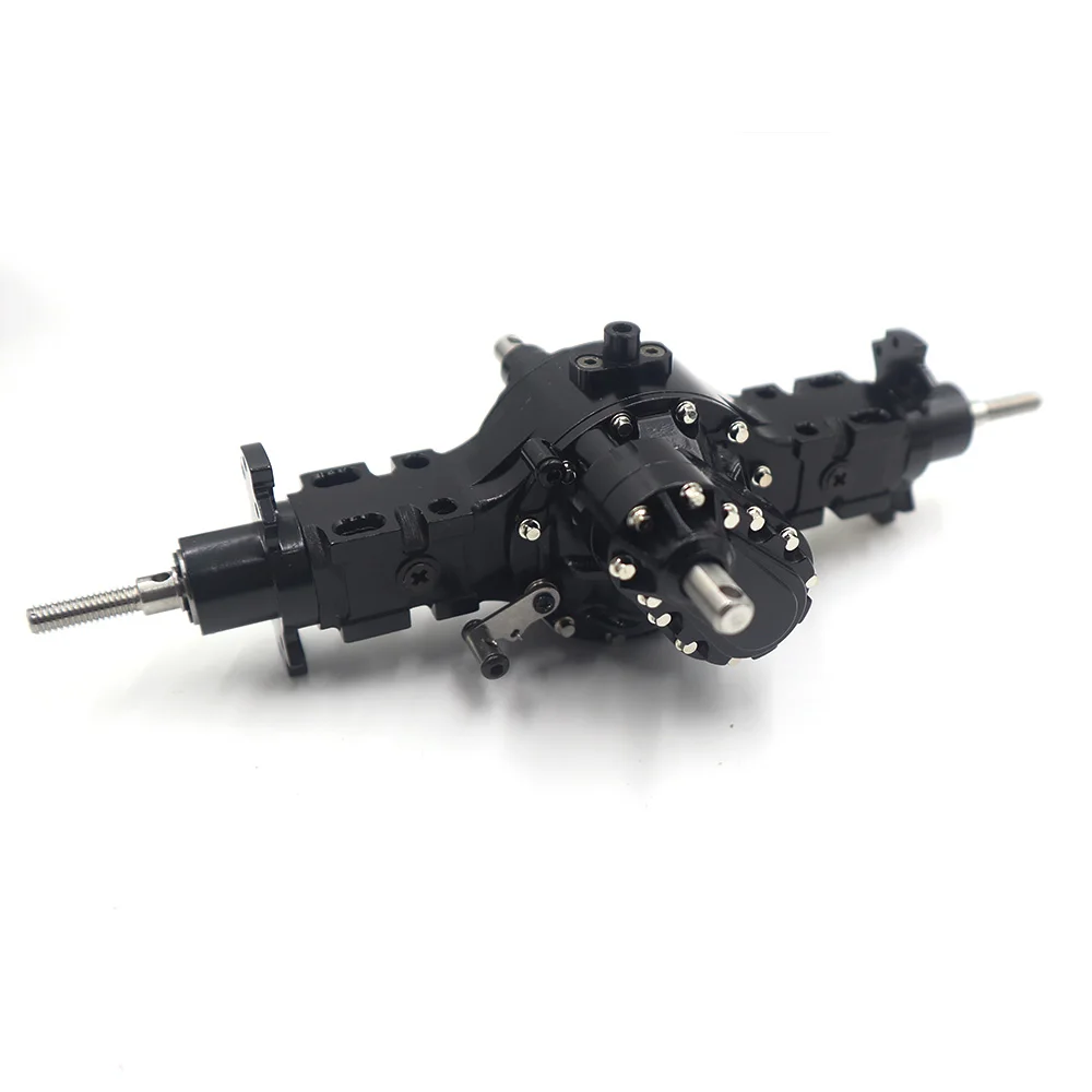 Rear Through-axle CNC Full Metal Differential Lock Power Axle for 1/14 Tamiya RC Truck Trailer Scania Benz Actros Volvo MAN LESU