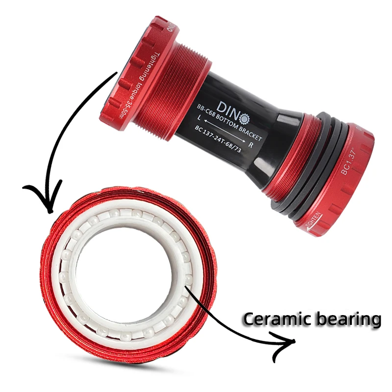 Full CERAMIC BEARING BB Shell 68mm 73mm BOTTOM BRACKETS Applicable to 22/24mm