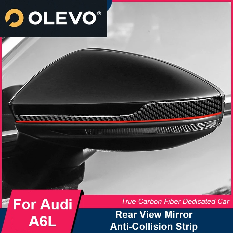جديد لأودي A6L A7 A8L 2019 2020 2021 2022 2023 2024 2 قطعة غطاء المرايا الخلفية من الكربون الأسود ملصقات الوسادة الواقية