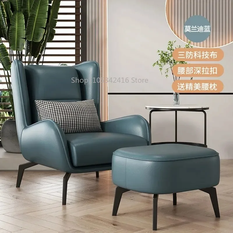 Italian Light Luxury Single Sofa, Comfortable Designer Recliner Chair for Living Room Office & Casual Home Furniture Use