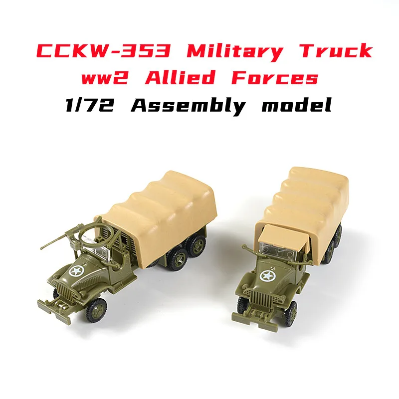 4D 1/72 GMC Allied Forces Truck CCKW-353 Military Truck Glue-free Assembly Model Vehicle Toy