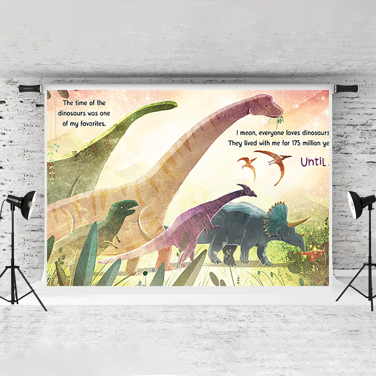 Dinosaur Introduce Backdrop Happy Birthday Photography Wall Room Decoration Kids Show Exhibition Present 10x6ft  Banner