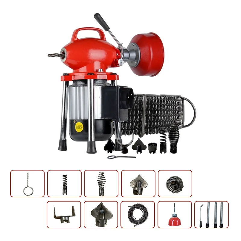 Portable Electric Drain Pipe Cleaning Machine Industrial Professional Plumbing Sanitary Cleaner with Dredging Length 12m