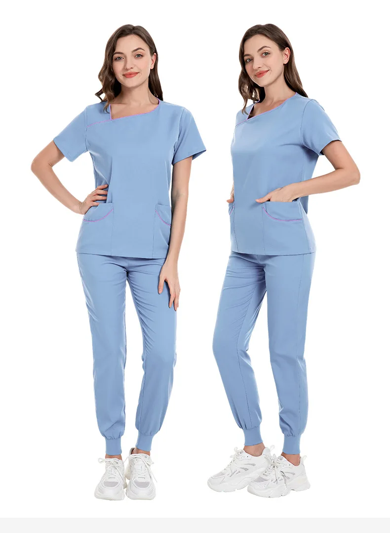 Uniformes médicaux ajustés pour femmes, vêtements de travail à séchage rapide, accessoires d'infirmières, vêtements de clinique dentaire, vêtements de salon de beauté