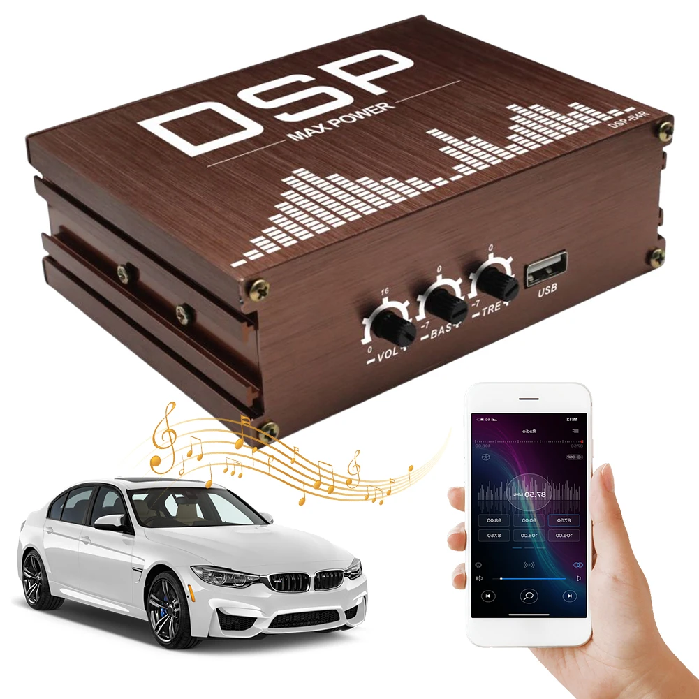 

4x50W Car DSP Digital Audio Processor Support APP Control Audio Digital Sound Processor Car DSP Amplifier for Car