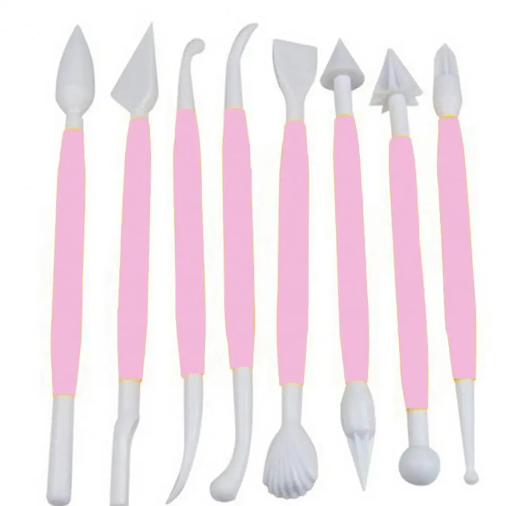 8Pcs 14-17cm Sculpting Pen Double-head Plastic Cake Sculpting Pen Polymer Modeling Clay Sculpting Tools For Riffle Candy Mold