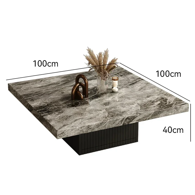 طاولة قهوة إيطالية فاخرة خفيفة من بلاطة الصخور طاولة قهوة رخامية فرنسية طاولة قهوة إبداعية حديثة وبسيطة مع أدراج Y16 #4