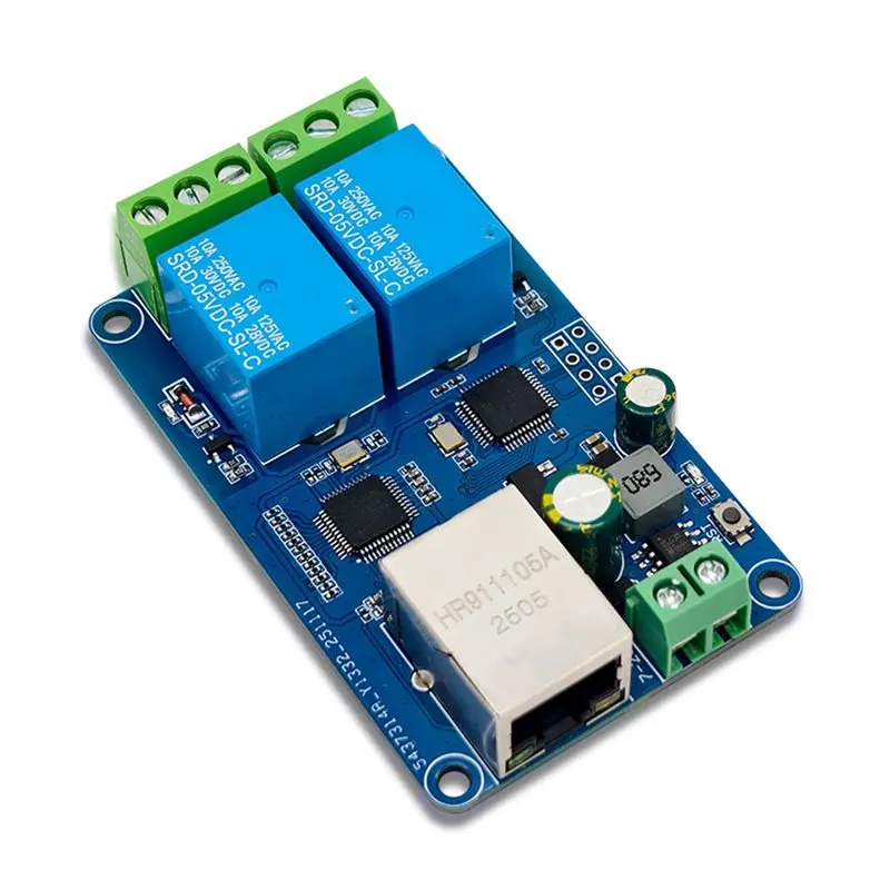 

A13E-Wired Ethernet LAN Control MCU W5500 Modbus RTU 2-CH Network Relay Module TCP/IP Protocol