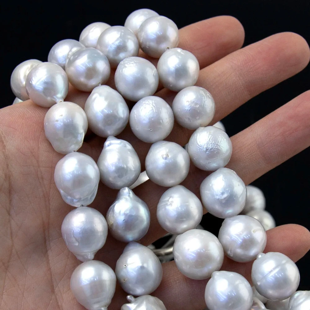 

13x15mm Round White Natural Freshwater Pearl Spacer Beads for Jewelry Making DIY Charms Bracelet Necklace Earrings Accessories