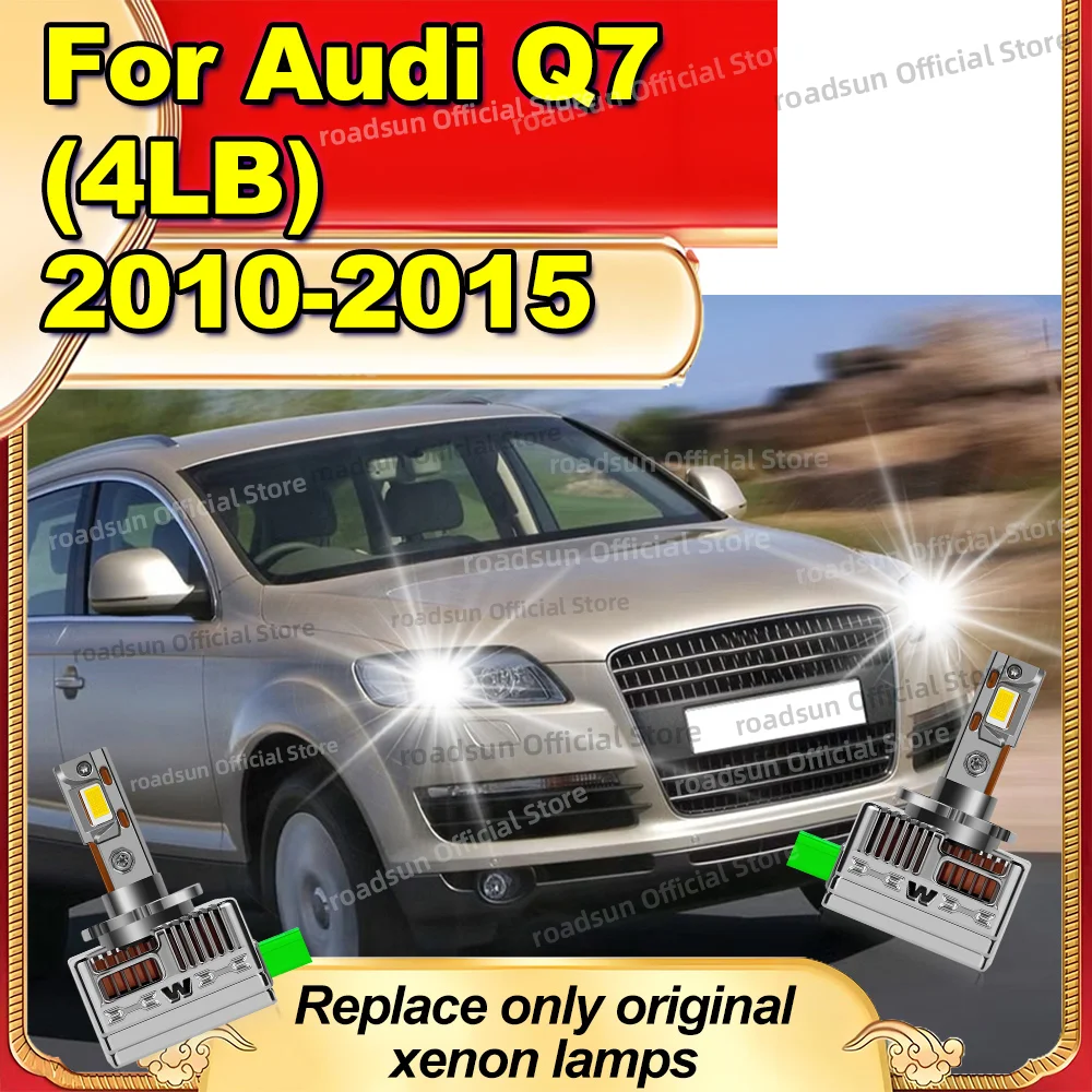 

LED CANBUS Headlight Replace Original Xenon HID Lights 6000K Lamps For Audi Q7 4LB 2010 2011 2012 2013 2014 2015