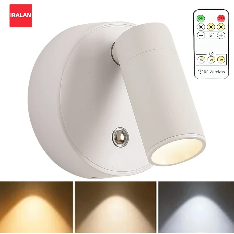 

IRALAN Magnetic Wall Lights Home LED Night Ligh Rechargeable Dimmable Wall Mounted Lights With Remote Control Bedside Wall Lamp