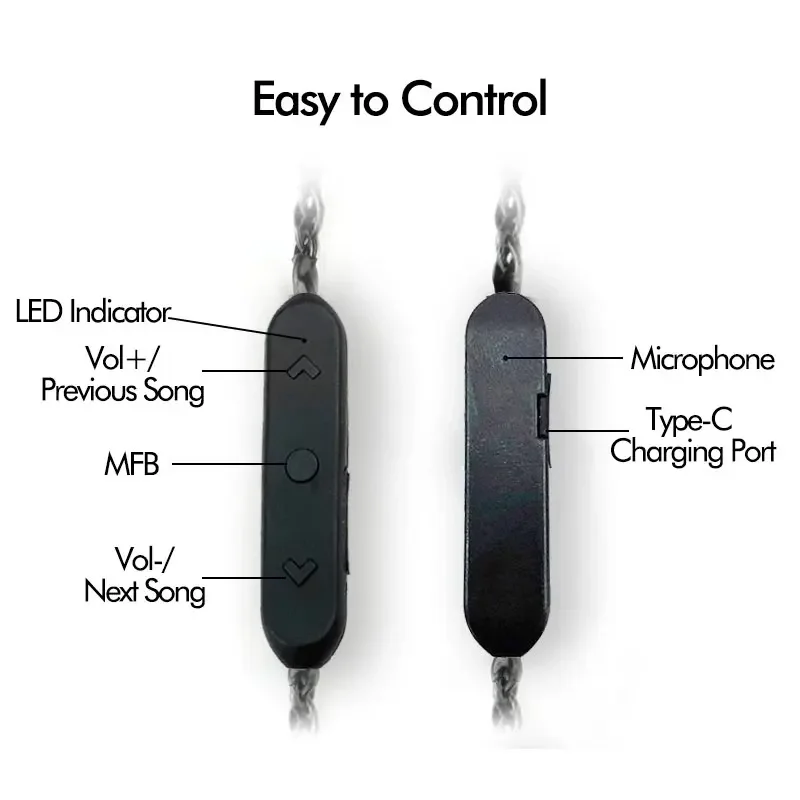 QCC5125 LDAC متعدد النقاط 500mAh بلوتوث سماعة ترقية كابل aptX التكيف ياربود MMCX 2Pin UE A2DC IE80 IM IE40PRO ث هيئة التصنيع العسكري AAC