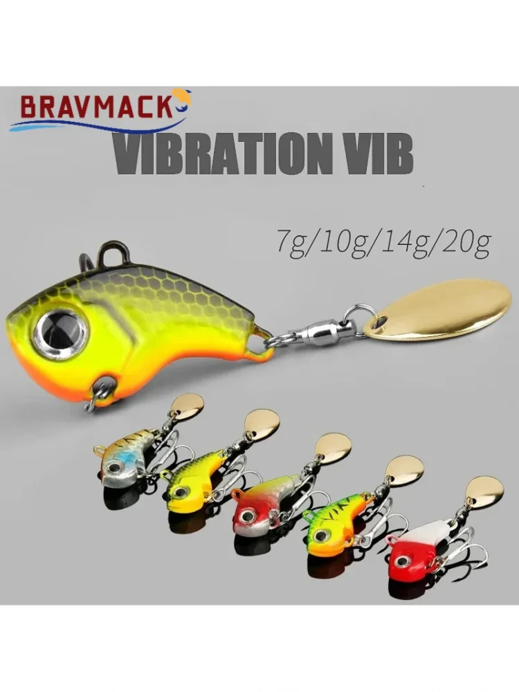 BRAVMACK 5 Stück Metall-Spinner-Löffelköder, Wackelköder mit rotierender Vibration, harter Jig-Köder mit Pailletten, künstliche Köder für Salzwasser