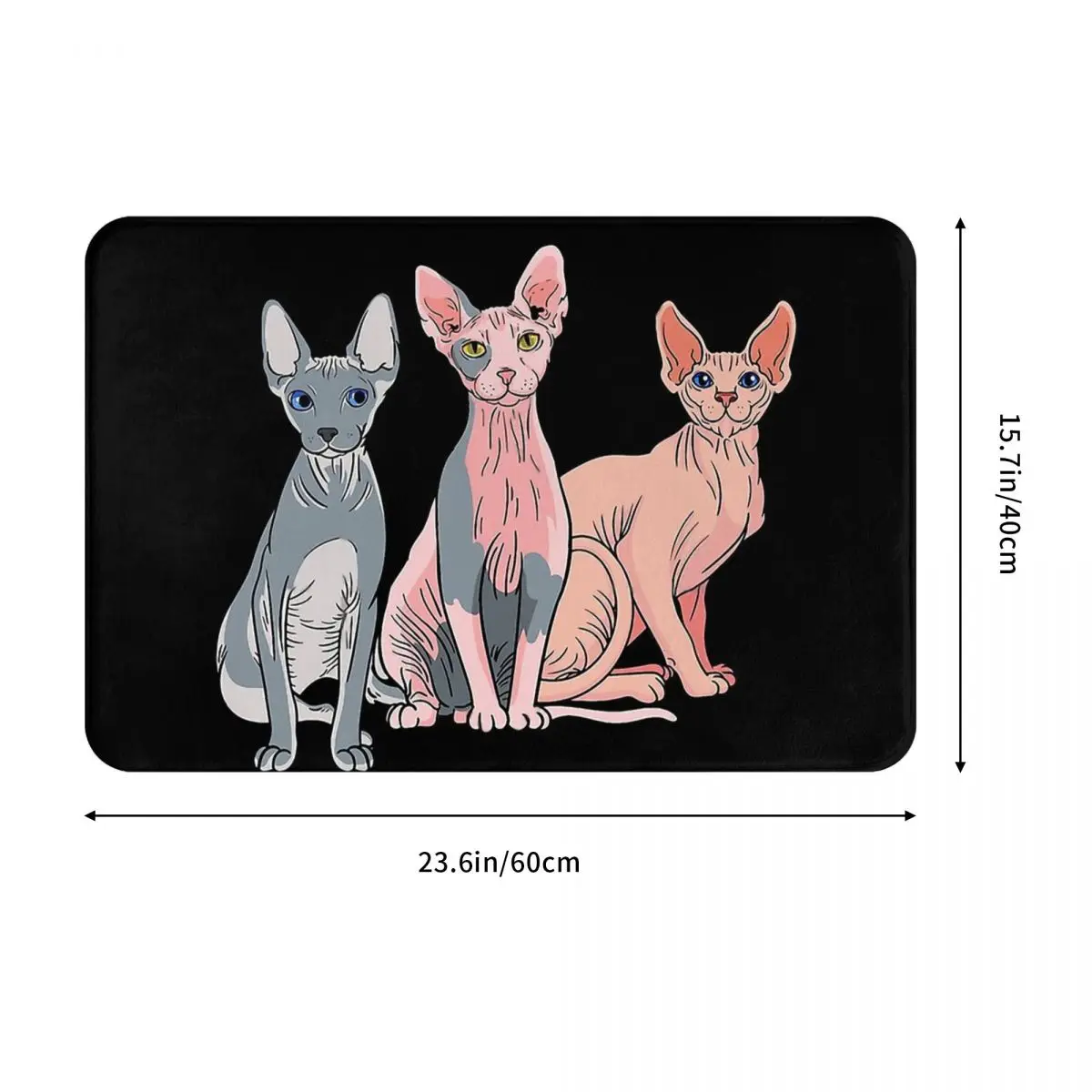 Sphynx Hairless Cat Bedroom Mat Sphynx Cat Celebrate Diversity Doormat Flannel Carpet Balcony Rug Home Decoration