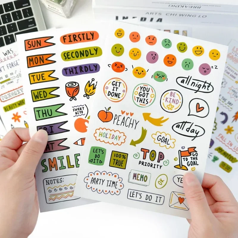 240pcs scrapbook to-do list plan cartoon style graffiti stickers mobile diary computer stickers toys