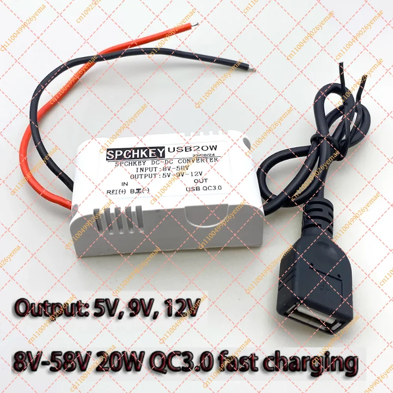 High Performance 9-80V to 5V 3A QC3.0 Fast Charge USB Buck Module for Motorcycles
