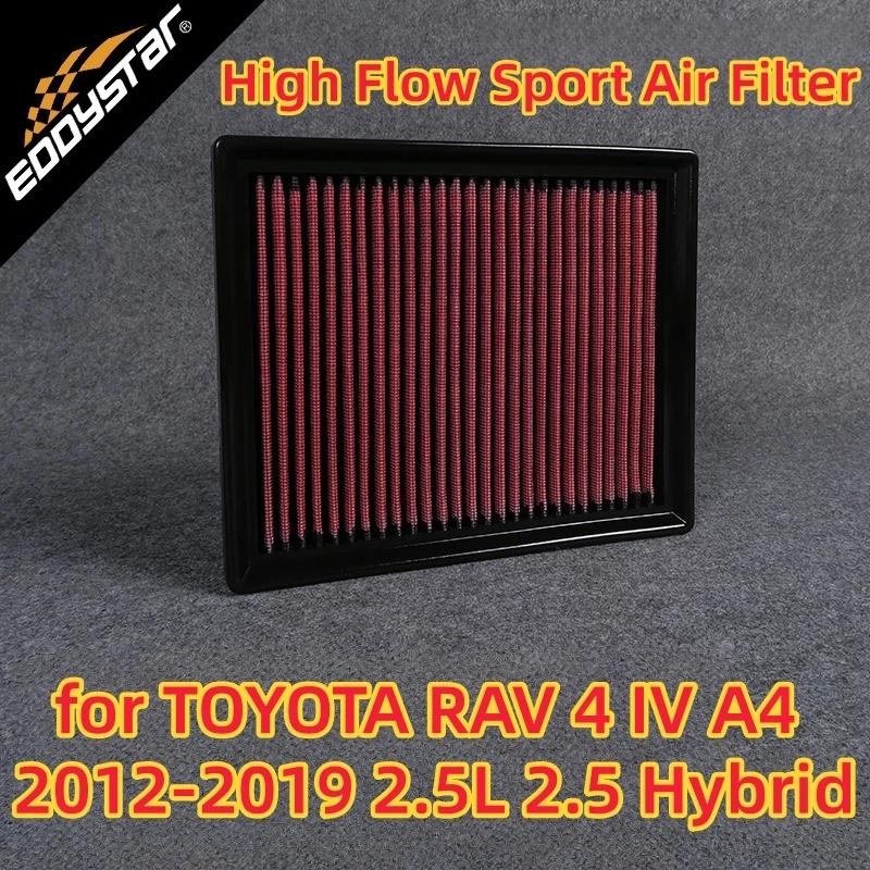 

High Flow Sport Air Filter for TOYOTA RAV 4 IV A4 2012-2019 2.5L 2.5 Hybrid 4WD AVA42 AVA44 Washable Racing Intake Filters