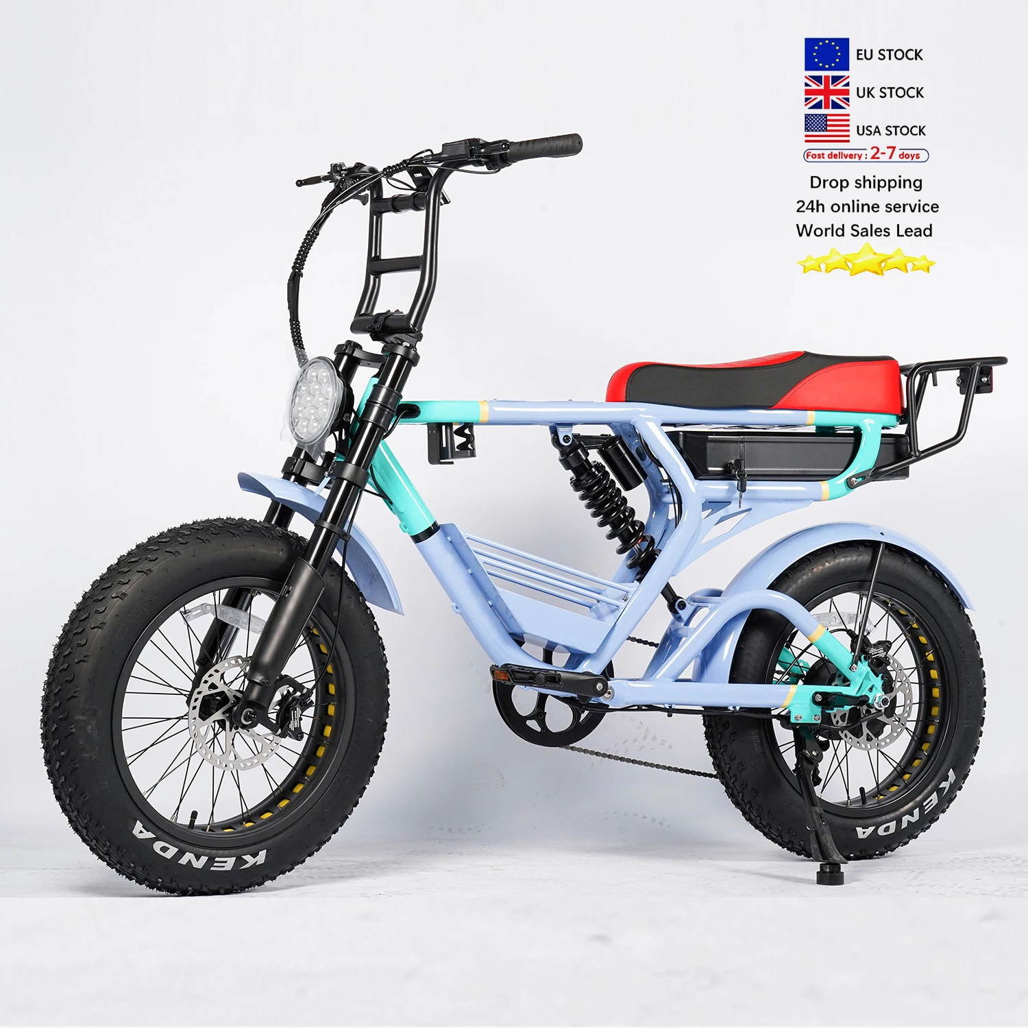 Hot Selling New Design Eu Us Warehouse Electric Bike 1000W 20 Inch Electric Fat Tire Bike Perfect For Urban And Off Road Use