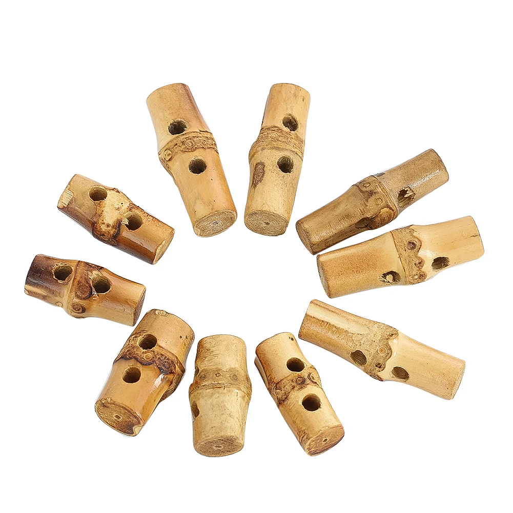 10PCS Natural Vintage Irregular Bamboo Two-hole Buttons Trench Wool Overcoat DIY Decorative Crafts Sewing Tools and Accessoires