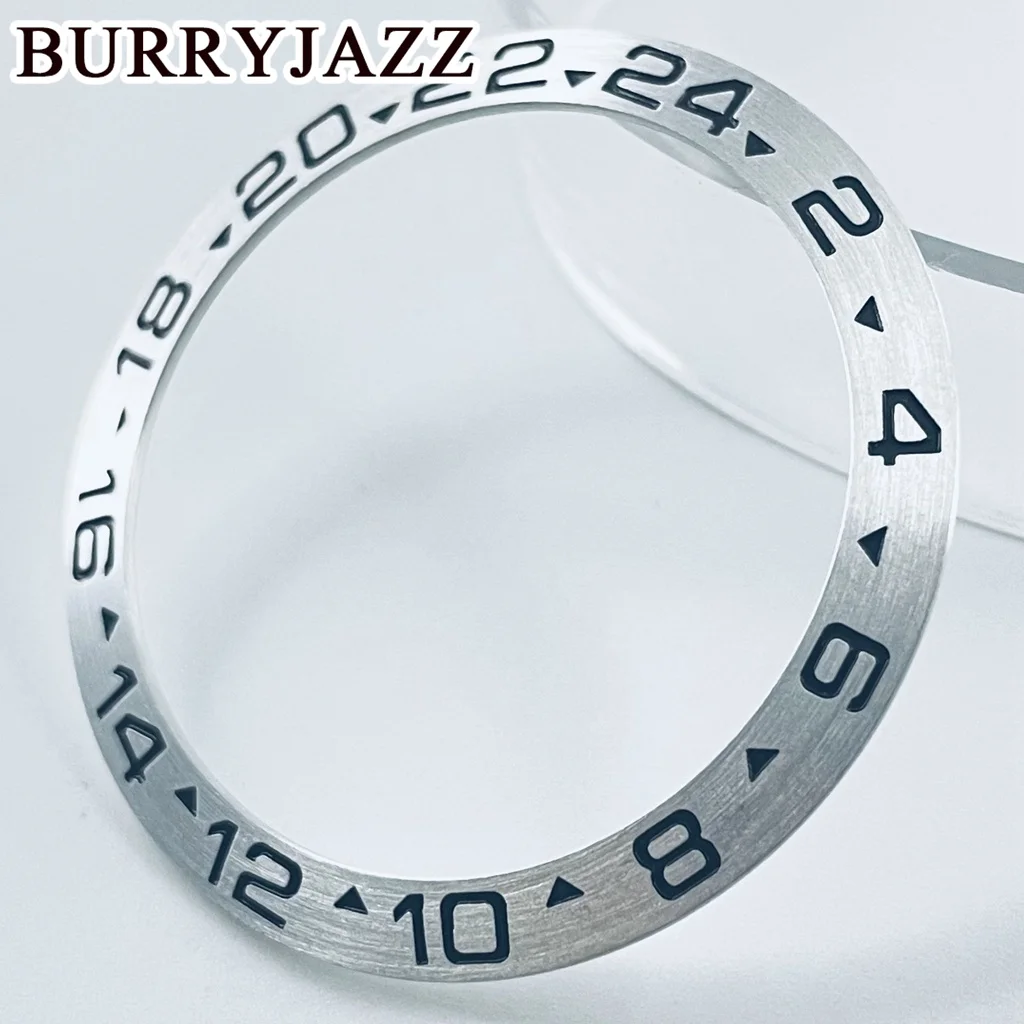 BURRYJAZZ 38mm Aluminum Ring GMT Diver's Style Watch Bezel Insert For 40mm Watch Cases Replace Accessory Diving Bezel Ring