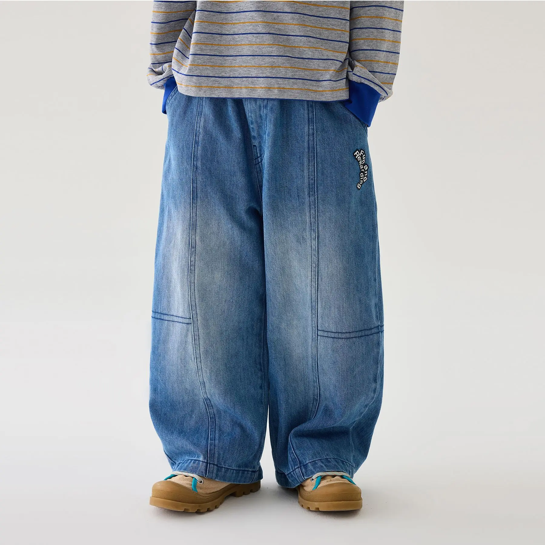 Boys Jeans 2026 Autumn New Collection Childrens Retro Versatile Casual Pants Mid Size Straight Leg Loose Long Pants for Children