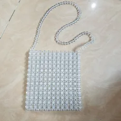 Sac à main en cristal Transparent pour femmes, pochette de styliste en gelée de perles, sac à bandoulière en cristal Transparent, fourre-tout