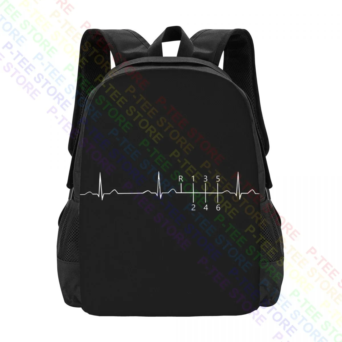 

Heartbeat Gear Shift Race Racing Car DriverBackpack Large Capacity Bookbag Riding Backpack